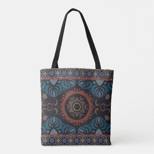 Tote Bag Élégance intemporelle Tissu traditionnel Monogramm (Dos)