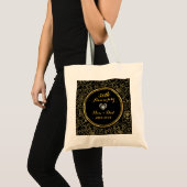 Tote Bag Élégant 50e anniversaire de Mariage Black & Gold (Devant (produit))