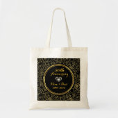 Tote Bag Élégant 50e anniversaire de Mariage Black & Gold (Devant)