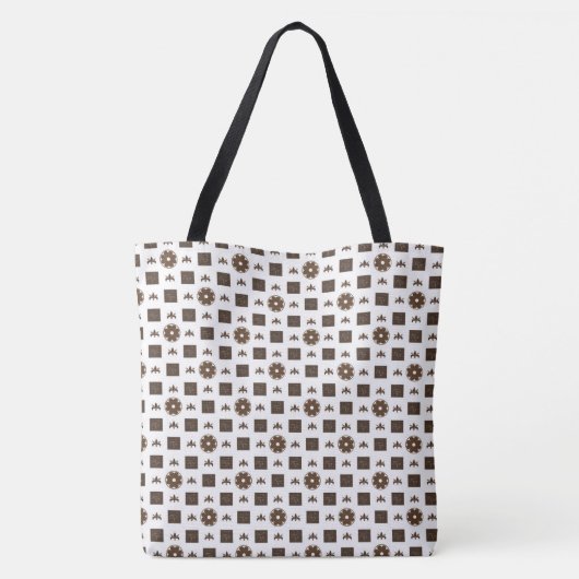 Tote Bag Élégant À damiers Motif (Dos)