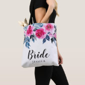 Tote Bag Élégant Aquarelle Floral Bride (De près)