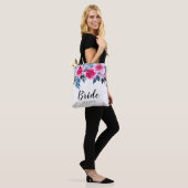 Tote Bag Élégant Aquarelle Floral Bride (Sur le modèle)