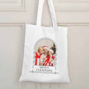Tote Bag Elégant Arc Personnalisé Photo de famille Noël