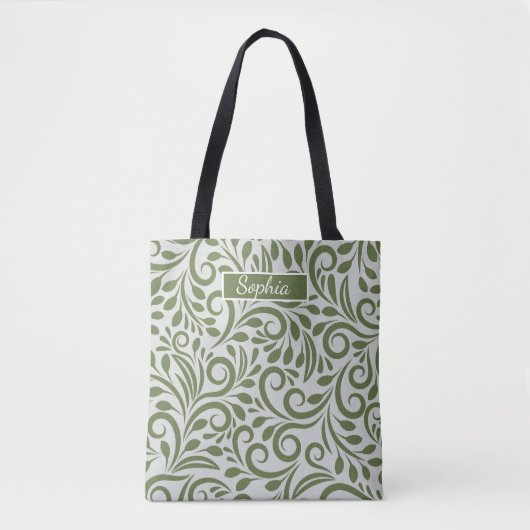 Tote Bag Elégant Art de forme verte bio pour cadeaux (Devant)