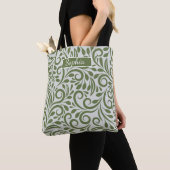 Tote Bag Elégant Art de forme verte bio pour cadeaux (De près)