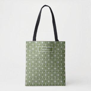Tote Bag Elégant Art de forme verte bio pour cadeaux