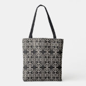 Tote Bag Elégant art noir foncé déco géométrique abstraite (Dos)