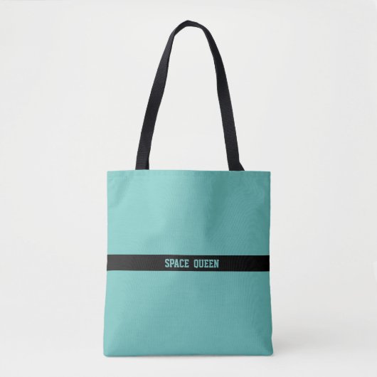 Tote Bag Élégant Beau Noir & Sarcelle (Devant)