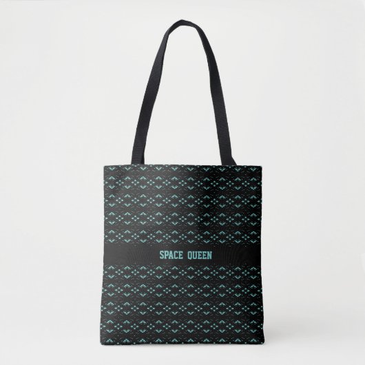 Tote Bag Elégant Beau Noir & Turquoise (Devant)