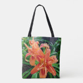 Tote Bag Elégant Bedeweed Orange Double Flowlinlies (Dos)