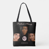 Tote Bag Elegant Black 3 Photo Square Makeup Business (Dos)