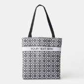 Tote Bag Elegant Black and White Geometric Pattern (Dos)