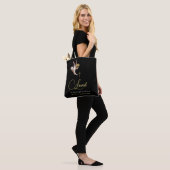 Tote Bag Élégant Black Angel élégant Bénédictions religieus (Sur le modèle)