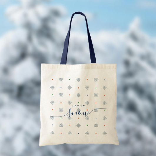 Tote Bag Elégant blanc Laisser neiger personnalisé