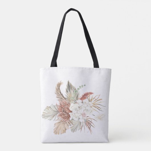 Tote Bag Elégant Blanc Moderne Pampas Grass Tropical Jungle (Dos)