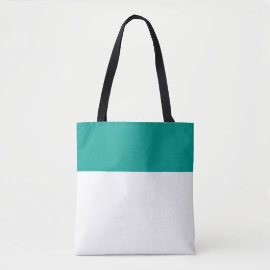 Tote Bag Élégant Blanc Un Troisième Été Turquoise Top Edge (Devant)