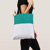 Tote Bag Élégant Blanc Un Troisième Été Turquoise Top Edge (De près)