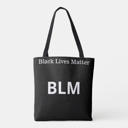Tote Bag Élégant blanc vie matière BLM texte sur noir (Dos)