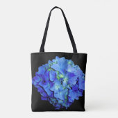 Tote Bag Elégant bleu floral bleu rose hydrangée bleue (Dos)