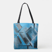 Tote Bag Elégant bleu noir gris Abstrait Art (Dos)