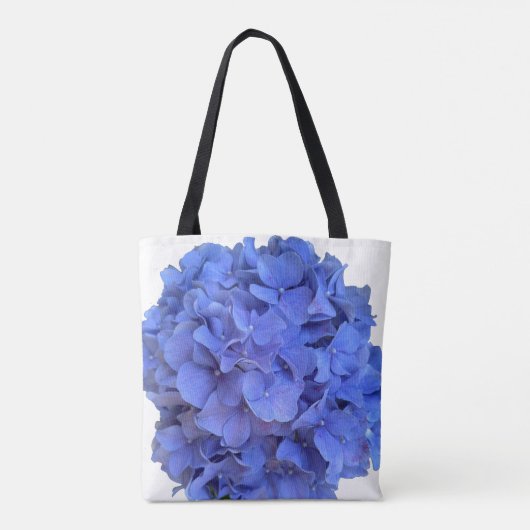 Tote Bag Elégant bleu perwinkle hydrangée florale (Dos)