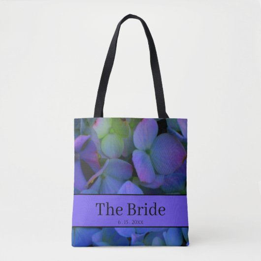 Tote Bag Élégant bleu pourpre bleu pourpre floral (Devant)