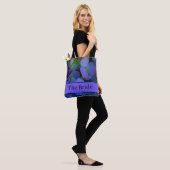 Tote Bag Élégant bleu pourpre bleu pourpre floral (Sur le modèle)