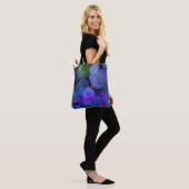 Tote Bag Élégant bleu pourpre bleu pourpre floral (Sur le modèle)