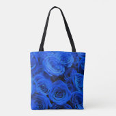Tote Bag Elégant bleu rose bleu fleurs bleu bleu bleu flora (Dos)