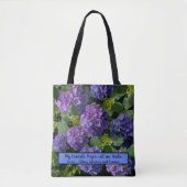 Tote Bag Elégant bleu violet magenta vert hydrangée florale (Devant)