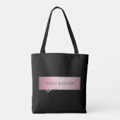 Tote Bag Elégant Blush Faux Rose Gold | Nom et initiales (Dos)