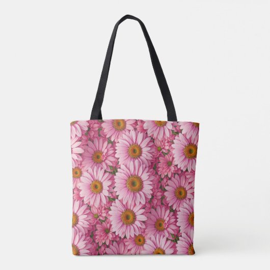 Tote Bag Élégant boho chic flores rose pâle (Dos)