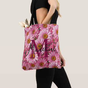 Tote Bag Élégant boho chic flores rose pâle