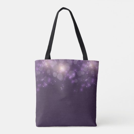 Tote Bag Élégant Bokeh Parties scintillant Violet Éclat Ave (Dos)