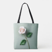 Tote Bag Élégant Botanique de Rose blanche (Dos)