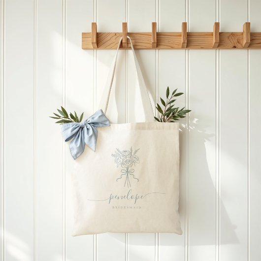 Tote Bag Elégant Bouquet Bow Personnalisé cadeau de fête nu