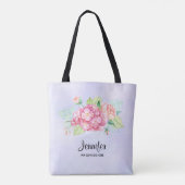 Tote Bag Elégant Bouquet de fleurs rose (Dos)