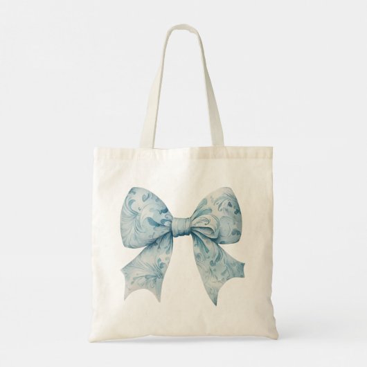 Tote Bag Élégant Bow Bleu Chic (Dos)