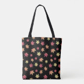 Tote Bag Élégant Brown Rouge Feuilles d'automne Motif | (Dos)