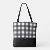 Tote Bag Élégant Buffle noir blanc plaqué avec Monogramme (Dos)
