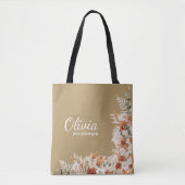 Tote Bag Élégant Burlap Floral Bridesmaid Cadfts (Devant)