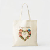 Tote Bag Elegant Butterfly Heart Flora - Custom (Devant)