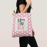 Tote Bag Élégant cadeau de fête de Noël de bauble vintage<br><div class="desc">Élégant cadeau de Noël de charme vintage fourre-tout. Design de typographie moderne et classe.</div>