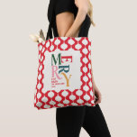 Tote Bag Élégant cadeau de fête de Noël de bauble vintage<br><div class="desc">Élégant cadeau de Noël de charme vintage fourre-tout. Design de typographie moderne et classe.</div>