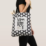 Tote Bag Élégant cadeau de fête de Noël de bauble vintage<br><div class="desc">Élégant cadeau de Noël de charme vintage fourre-tout. Design de typographie moderne et classe.</div>