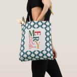 Tote Bag Élégant cadeau de fête de Noël de bauble vintage<br><div class="desc">Élégant cadeau de Noël de charme vintage fourre-tout. Design de typographie moderne et classe.</div>