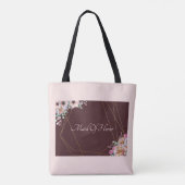 Tote Bag Élégant cadre géométrique floral rose rose d'anémo (Dos)