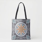 Tote Bag Elégant Carrelage Motif Bleu & Gris Mode Design (Devant)