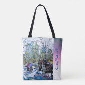Tote Bag Élégant Central Park NYC Print Blush Nom personnal (Dos)