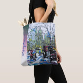 Tote Bag Élégant Central Park NYC Print Blush Nom personnal (De près)
